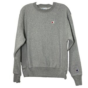 Champion Reverse Weave Mens Sweatshirt Medium Gray Classic Logo Streetwear Y2K